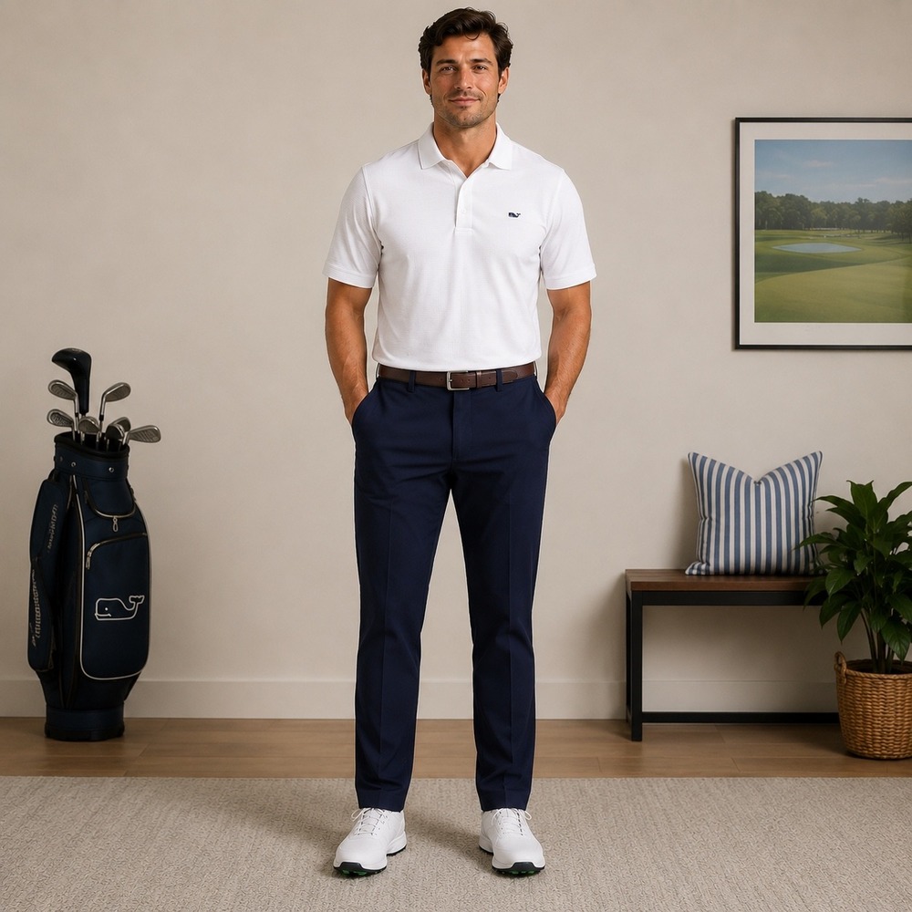 Vineyard Vines Performance Pant Deep Bay Navy Stretch Golfcore Preppy 33x30 NEW
